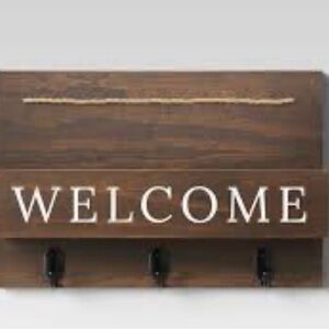 Threshold Mail Station Wall Organizer – Welcome Sign.
